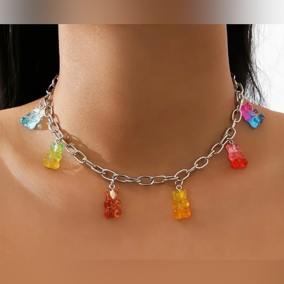 🩷New Colorful Bear Tassel Pendant Necklace - Picture 1 of 3